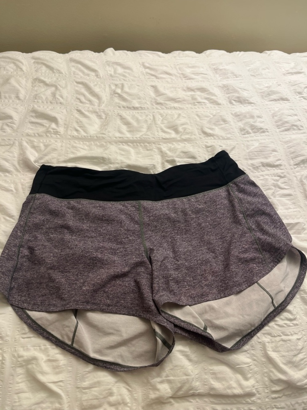 lululemon athletica Black Waistband Purple Heather Running Shorts